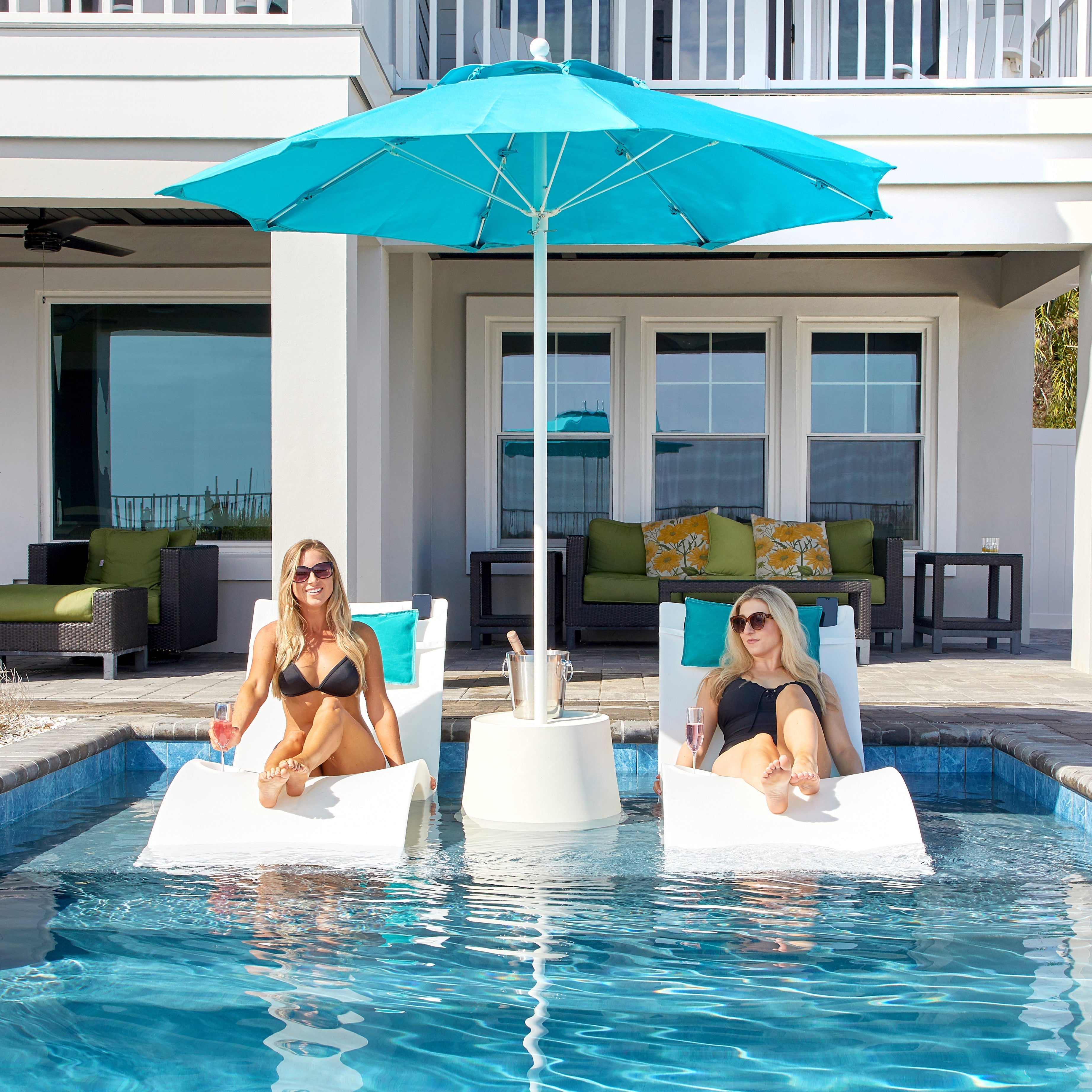 Floating Luxuries  Resort-Style Pool Furniture, Floats, and Umbrellas –  AquaBlu Mosaics