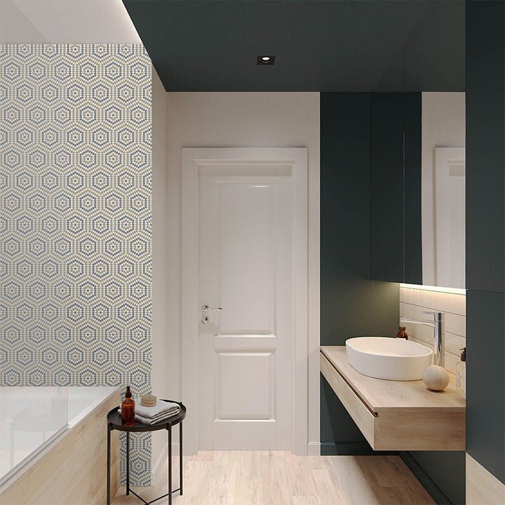 View of Geometric Bathroom Tile | Patterned Bathroom Tile for Walls & Floors