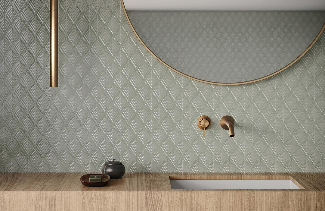 3D Ceramic tile on bathroom vanity wall