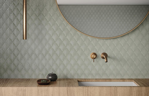3D Ceramic tile on bathroom vanity wall