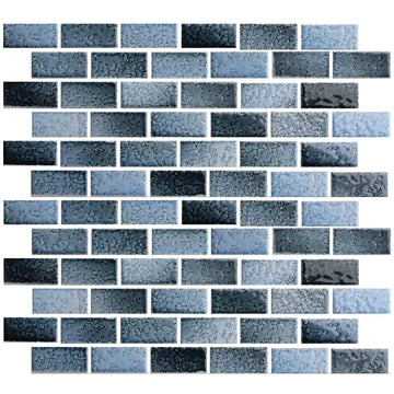 Aqua, 7/8" x 1-7/8" | GLASSTEL-31 | Fujiwa Porcelain Pool Tile