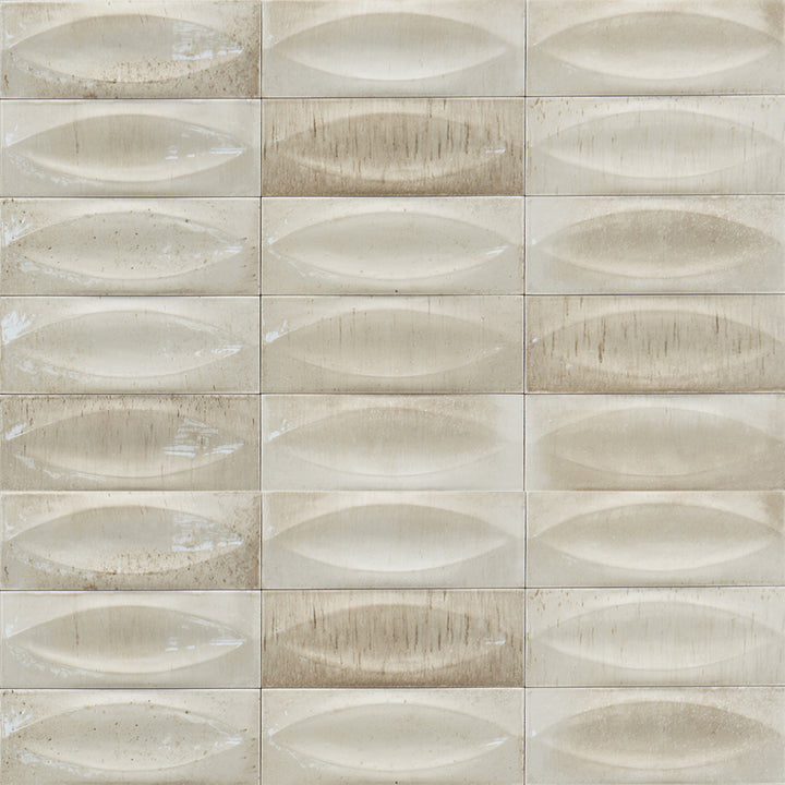 Beige Glossy, 4" x 4" Eye Deco | EMCGLEEBEIGEYE | Porcelain Pool Tile