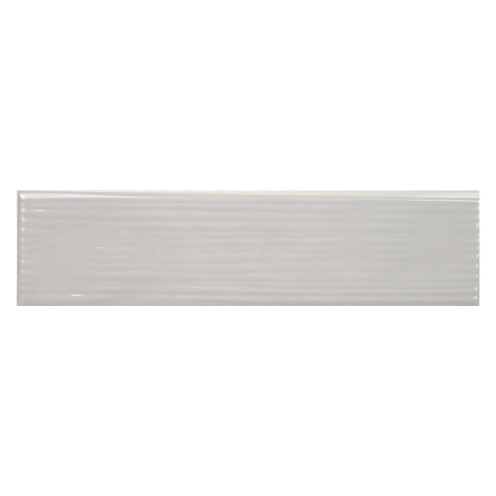 Buteo Gray Glossy Drift Deco, 3" x 12" Ceramic Tile | Backsplash Tile