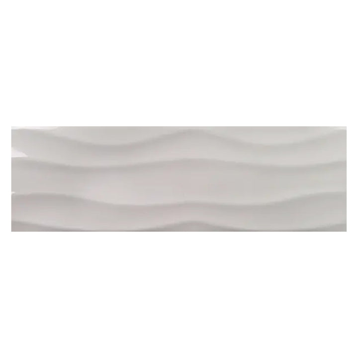 Buteo Gray Glossy Surge Deco, 5" x 16" Ceramic Tile | Backsplash Tile