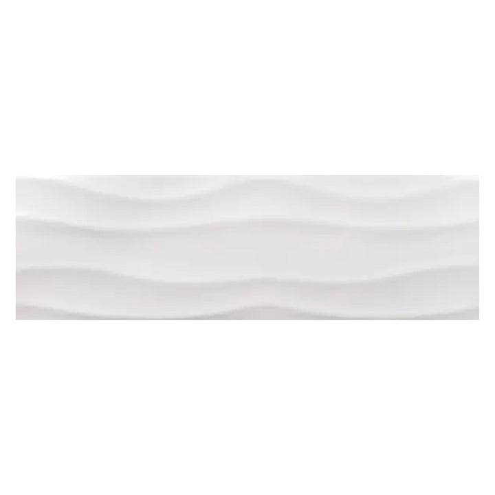Buteo White Glossy Surge Deco, 5" x 16" Ceramic Tile | Kitchen Backsplash Tile