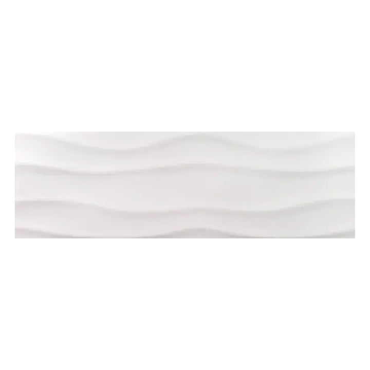 Buteo White Matte Surge Deco, 5" x 16" Ceramic Tile | Backsplash Tile