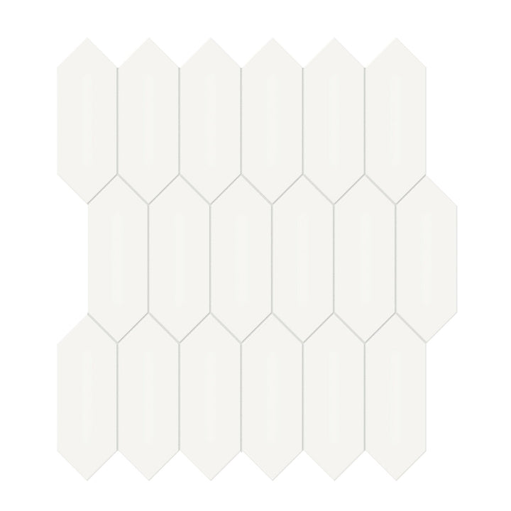 Soho Canvas White Matte, 2" x 5" Picket | Ceramic Backsplash & Floor Tile