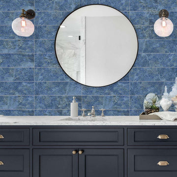 Cobalt 6" x 20" Tile | ESTWAVECOBALT620 | Aquatica Porcelain Pool Tile