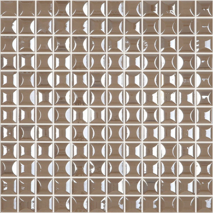 Coffee Iridescent Pillow Texture Glass Tile