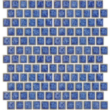 Crystal Blue, 1" x 1" | TNT-031 | Fujiwa Porcelain Pool Tile