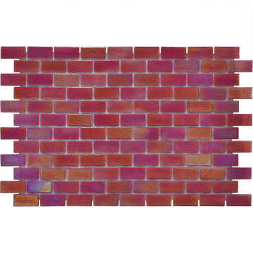 Crimson Reef, 1" x 2" Glass Tile | Pool, Spa, & Kitchen Tile