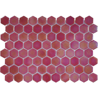 Crimson Reef, Hexagon Mosaic Glass Tile | Pool, Spa, & Kitchen Tile