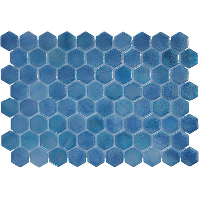 Fish Tail, Hexagon Mosaic Glass Tile | Pool, Spa, & Kitchen Tile
