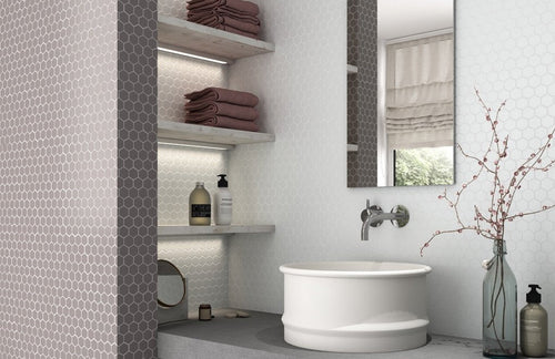 Glass hexagon tile