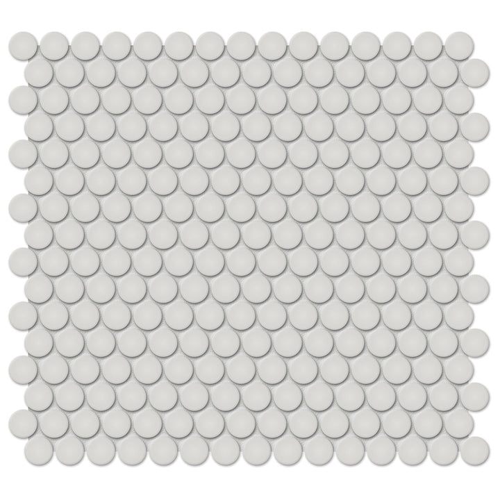 Soho Halo Grey Glossy, Penny Round | Ceramic Kitchen & Bathroom Tile