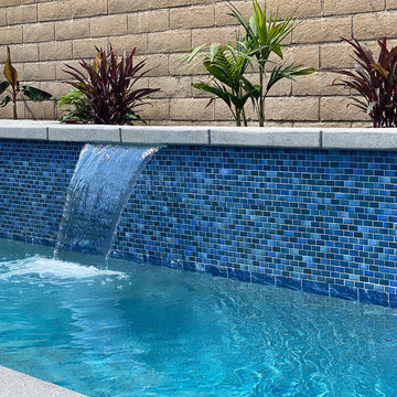 Indigo, 7/8" x 1-7/8" | GLASSTEL-11 | Fujiwa Porcelain Pool Tile