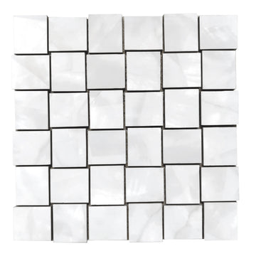 Mother of Pearl Silver Basketweave Porcelain Tile