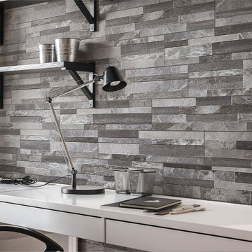 Palisade Grey, 6" x 24" Porcelain Stacked Ledger Tile | NPALGRE6X24