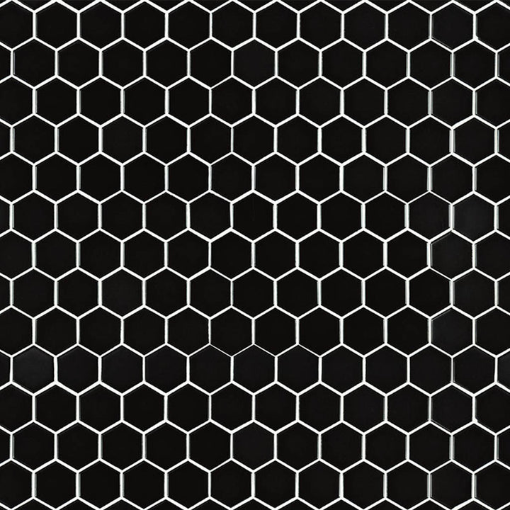 Domino Matte Black, Hexagon Mosaic | Kitchen & Bath Tile by MSI