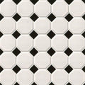 Matte White and Black, Octagon Mosaic - Porcelain Tile