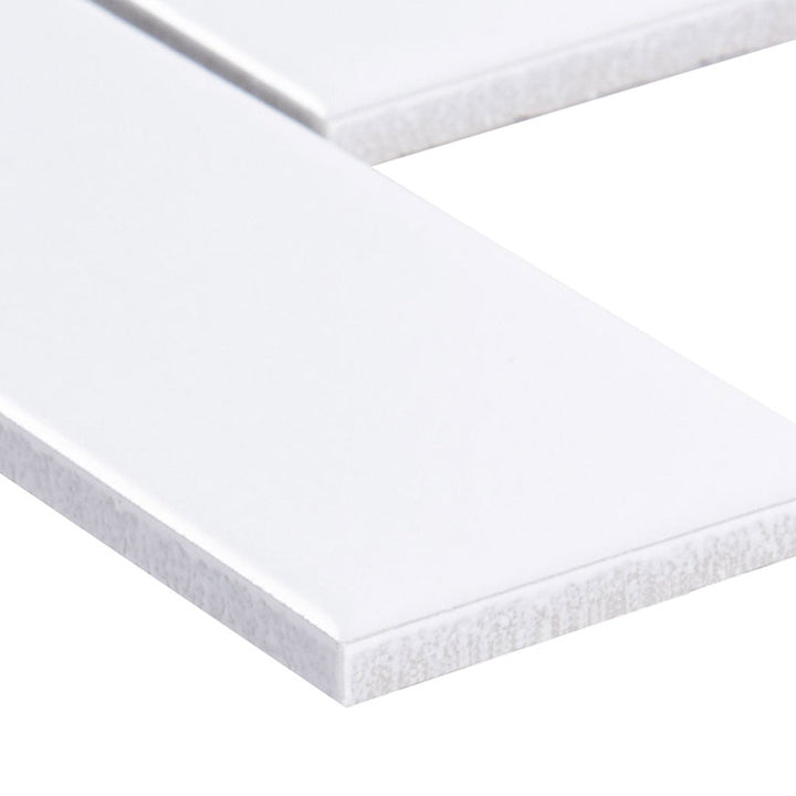 Matte White Brick, 2" x 6" Porcelain Tile | SMOT-PT-RETBIA-2X4M