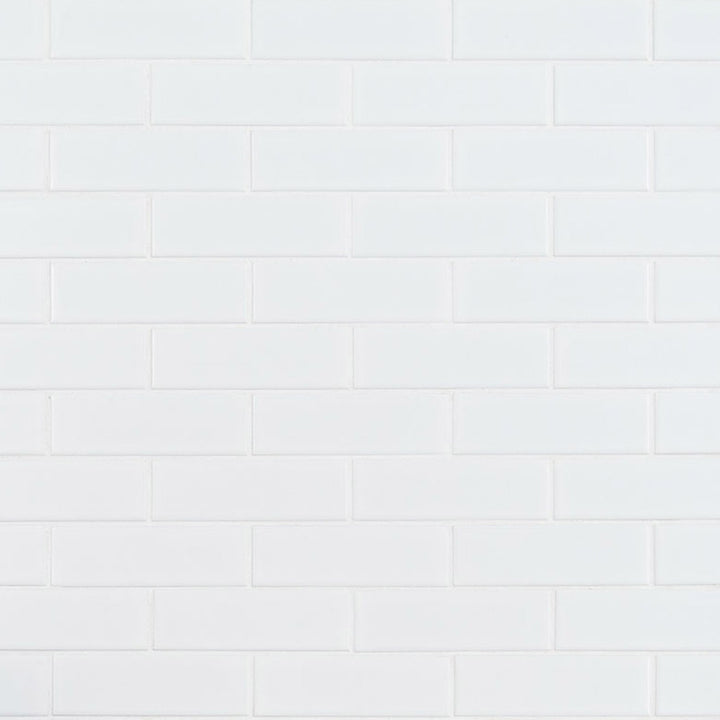 Matte White Brick, 2" x 6" Porcelain Tile | SMOT-PT-RETBIA-2X4M