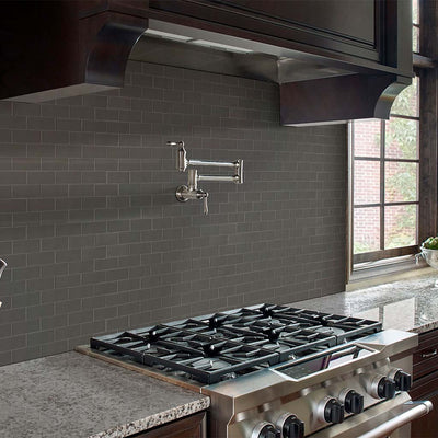 Metallic Gray Subway, 2" x 4" Glass Tile | Kitchen & Bath Tile by MSI