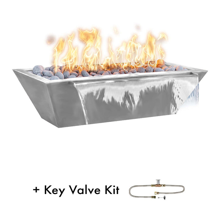 Maya Linear Fire and Water Bowl, Stainless Steel with key valve kit | The Outdoor Plus