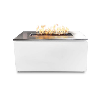 Merona 48" Rectangular Fire Table, Powder Coated Metal | Fire Pit - White