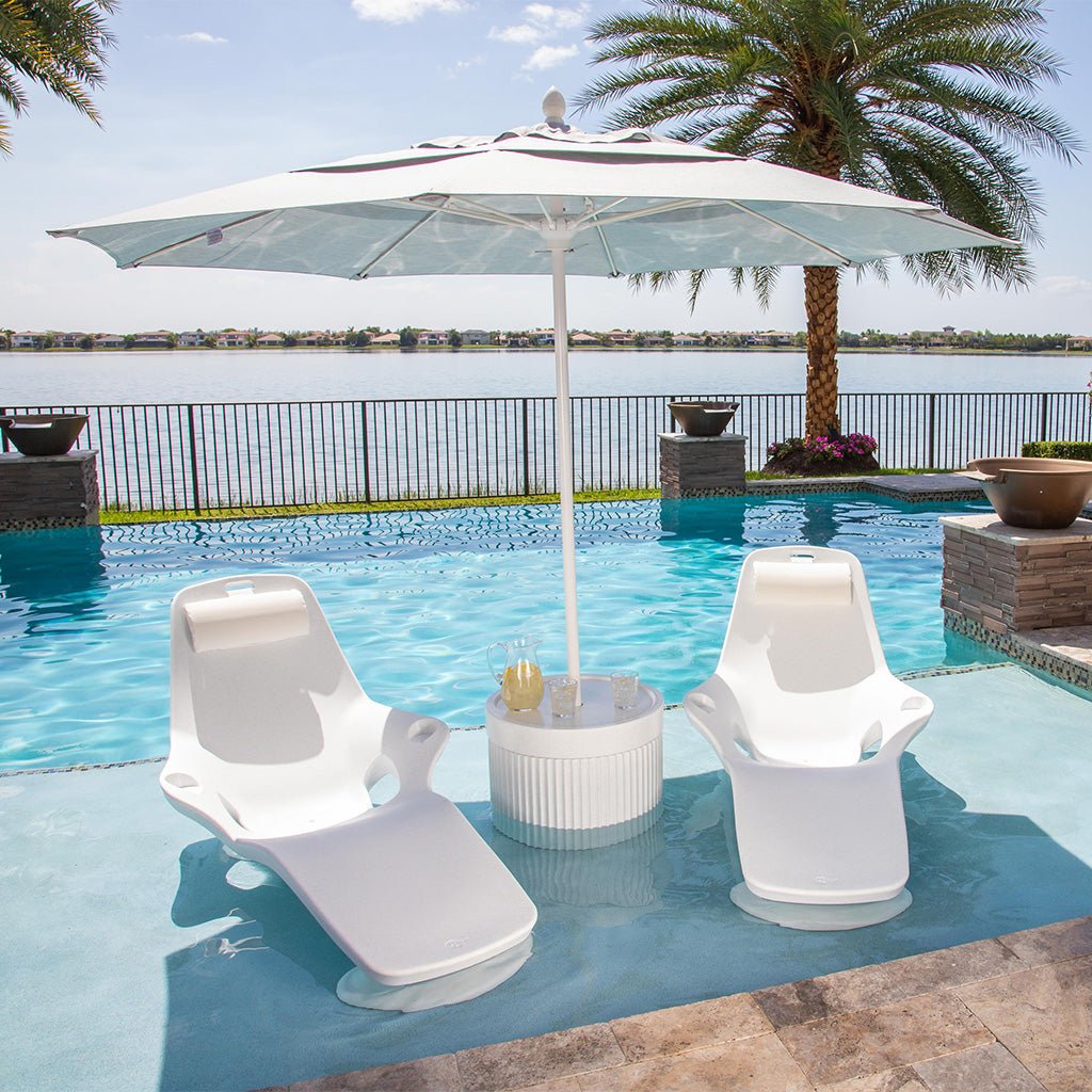 Ripple Wide Table with Umbrella Hole | In Pool & Patio Side Table