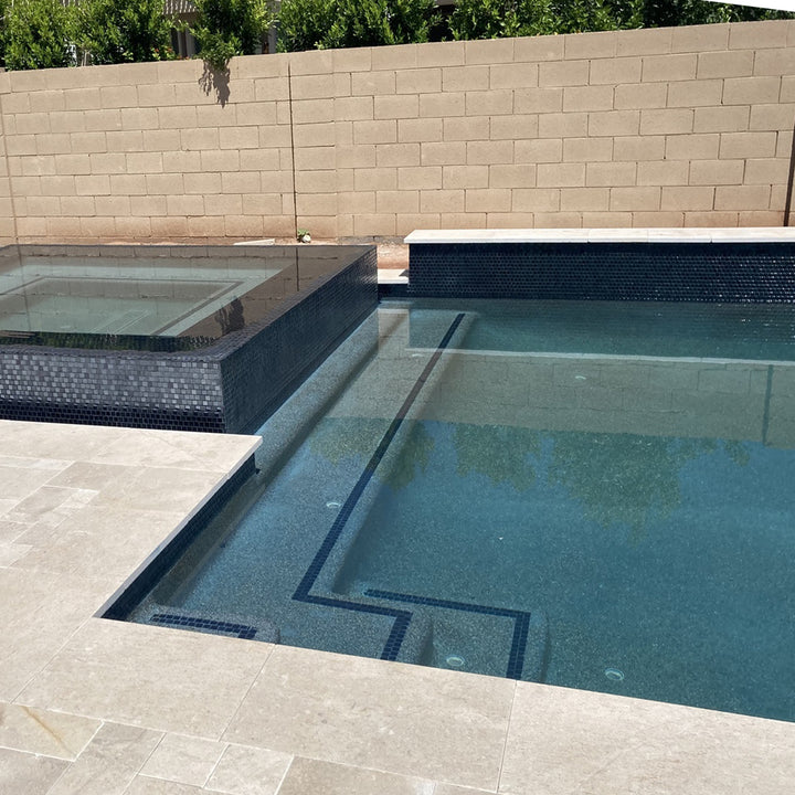 Black, 1" x 1" Glass Mosaic Tile | SS82323K1 | Signature Series Pool Tile by Artistry in Mosaics
