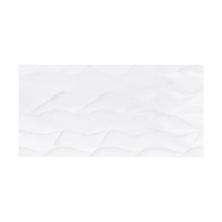 Terreno Glossy White Pitch, 12" x 24" Ceramic Tile | Wall Tile