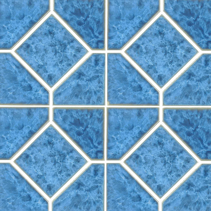 TITAN-661 - Fujiwa Crystal Blue, 6" x 6" Deco - Porcelain Pool Tile