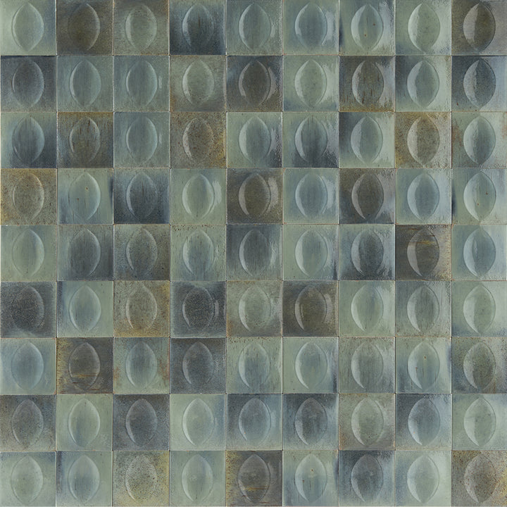 Turchese Glossy, 4" x 4" Egg Deco | EMCGLEETURCEGG | Porcelain Pool Tile