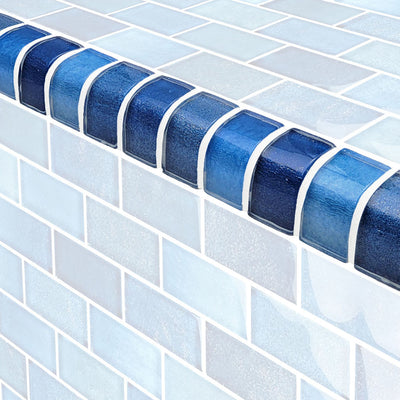 Trim Gulf Stream, 1" x 2" | TRIM-CW812B6 | Mosaic Glass Tile for Pools