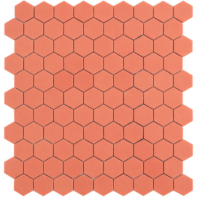 Candy Coral, Hexagon Mosaic Tile | Glass Pool Tile by Vidrepur