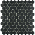 Supreme Marquina, Hexagon Mosaic - Glass Tile