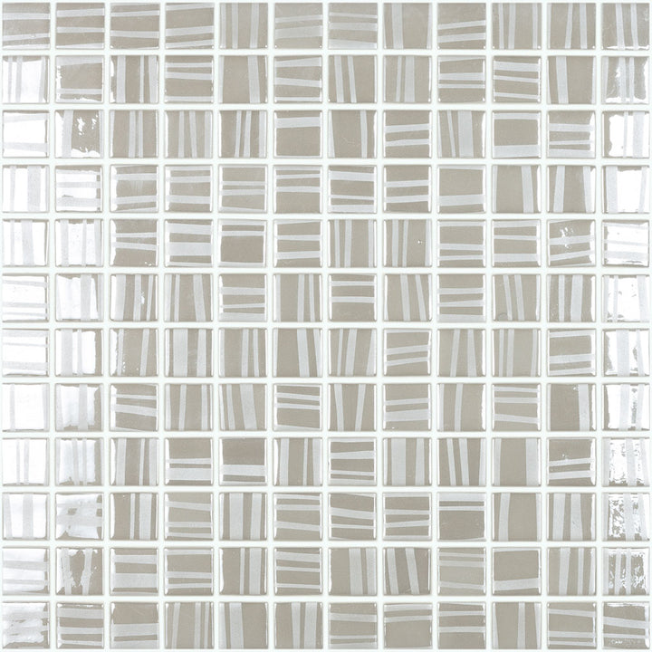Tender Light Grey, 1" x 1" Glass Tile | Mosaic Pool Tile by Vidrepur