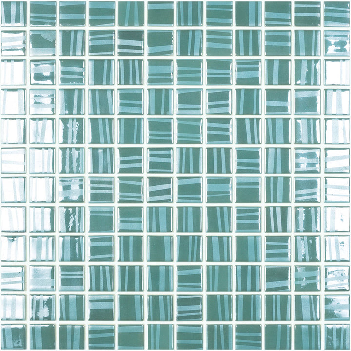 Tender Opal Green, 1" x 1" Glass Tile | Mosaic Pool Tile by Vidrepur