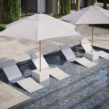 Angle Chaise Lounger | Luxury Concrete Pool & Patio Lounge Chair
