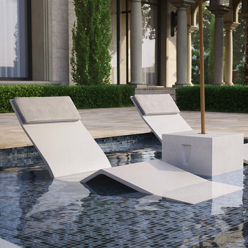 Angle Chaise Lounger | Luxury Concrete Pool & Patio Lounge Chair