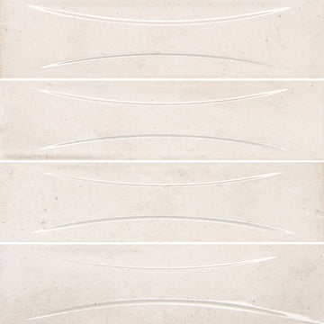 Antique White Relief 3" x 12" Porcelain Tile for Pools, Spas, Kitchens, and Bathrooms