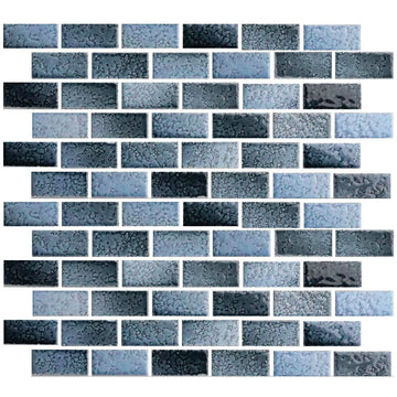 Aqua, 7/8" x 1-7/8" | GLASSTEL-31 | Fujiwa Porcelain Pool Tile