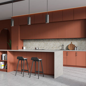 Athena Gold, Chevron Stone Tile | Marble Kitchen and Bath Tile by MSI