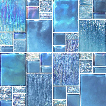 Avalon Blue, Mixed Glass Pool Tile | AV8MXB22 | Mosaic Glass Tile
