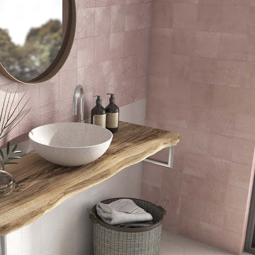 Berlin Flamingo Matte, 5.8" x 5.8" | Porcelain Tile by Dune