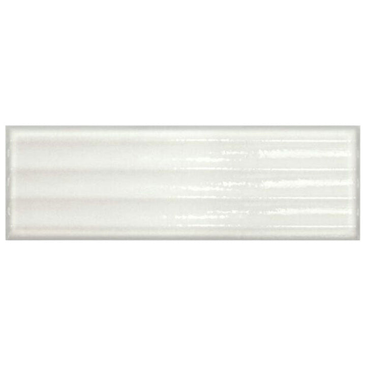 Bianco Fluted Glossy, 4" x 12" Porcelain Tile | Floor & Wall Tile