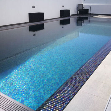 Black Pearl, 1" x 1" Glass Tile | Pools, Spas, Kitchens, and More