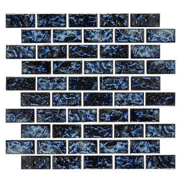 Blue Blend, 1-1/8" x 2-1/4" | LICATA-71 | Fujiwa Porcelain Pool Tile