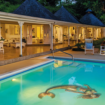 Bronze Mermaid w/ Shadow | Swimming Pool Mosaic by Custom Mosaics